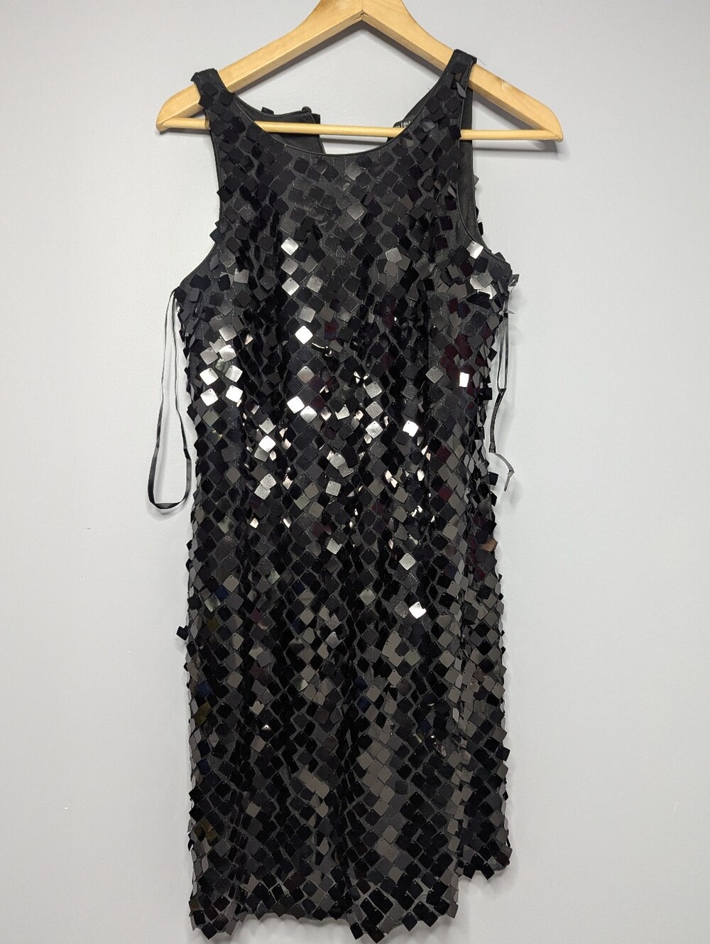 White House Black Market Black Sequin Paillette Mini Dress NWT Size 6